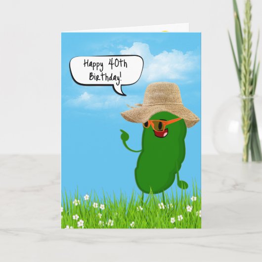 Pickle Person mit Hat 40. Geburtstag Karte (Vorderseite)