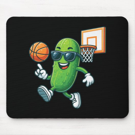 Pickle Playing Basketball Premium Mousepad (Vorne)