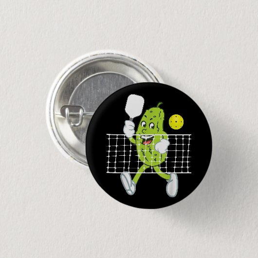Pickle Playing Pickleball - Funny Pickleball Paddl Button (Vorne & Hinten)