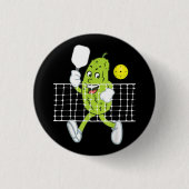 Pickle Playing Pickleball - Funny Pickleball Paddl Button (Vorderseite)