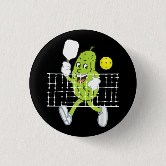 Pickle Playing Pickleball - Funny Pickleball Paddl Button (Vorderseite)