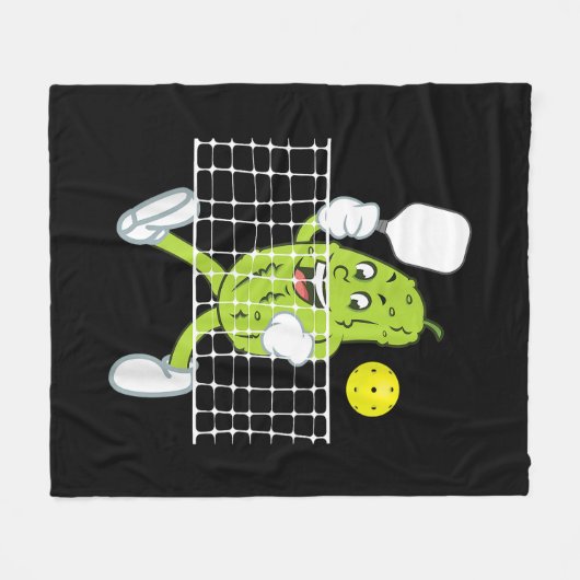 Pickle Playing Pickleball - Funny Pickleball Paddl Fleecedecke (Vorderseite (Horizontal))