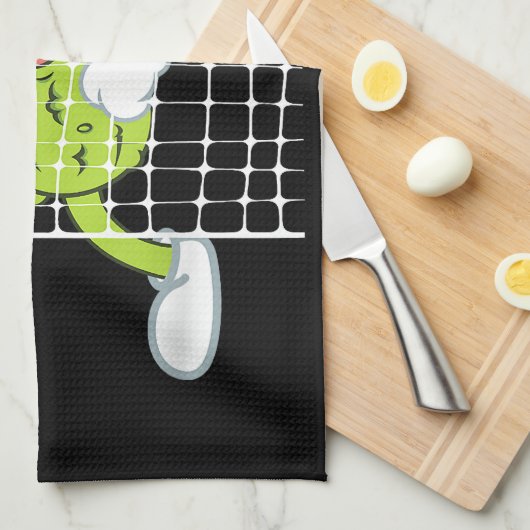 Pickle Playing Pickleball - Funny Pickleball Paddl Geschirrtuch (Viertel Falte)