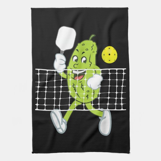 Pickle Playing Pickleball - Funny Pickleball Paddl Geschirrtuch (Vertikal)