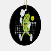 Pickle Playing Pickleball - Funny Pickleball Paddl Keramik Ornament (Rechts)