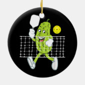 Pickle Playing Pickleball - Funny Pickleball Paddl Keramik Ornament (Hinten)