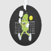 Pickle Playing Pickleball - Funny Pickleball Paddl Ornament (Vorderseite)