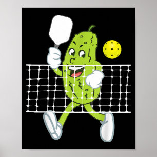Pickle Playing Pickleball - Funny Pickleball Paddl Poster