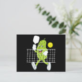 Pickle Playing Pickleball - Funny Pickleball Paddl Postkarte (Stehend Vorderseite)