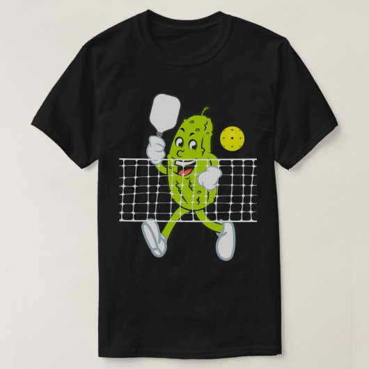 Pickle Playing Pickleball Funny Pickleball Paddlei T-Shirt (Design vorne)