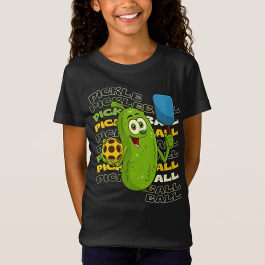 Pickle Power! Niedliche Pickleball-Kinder T-Shirt (Vorderseite)