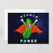 Pickle Power Pickleball Superherd Postkarte (Vorne/Hinten)
