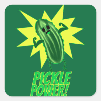 Pickle Power! Quadratischer Aufkleber