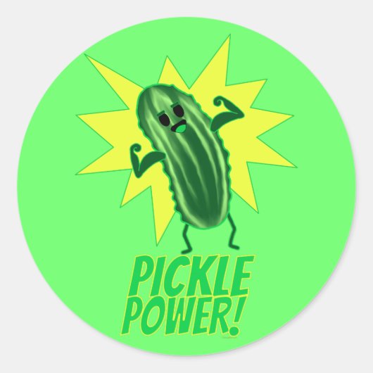 Pickle Power! Runder Aufkleber (Vorderseite)