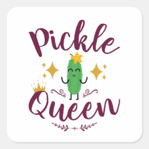 Pickle Queen Pickles Lover Girls Quadratischer Aufkleber