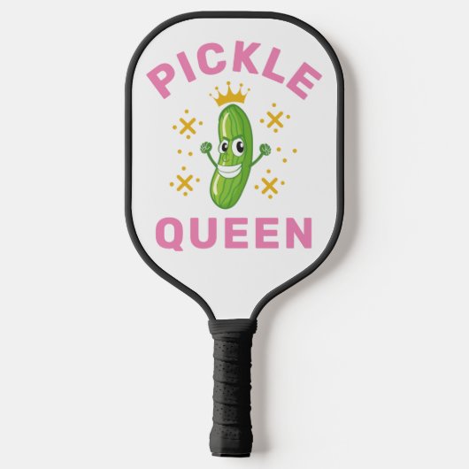 Pickle Queen Pink Typografy Sportzubehör Pickleball Schläger (Rückseite)