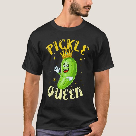 Pickle Queen Vegan Gurken-Gemüse T-Shirt (Vorderseite)