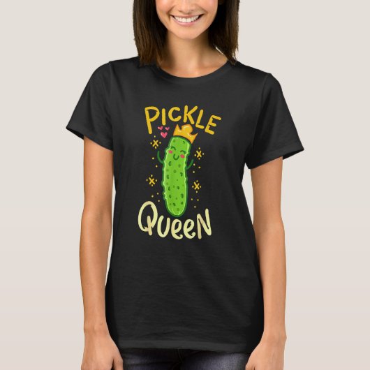 Pickle Queen Vegane Gurke Gemüse T-Shirt (Vorderseite)