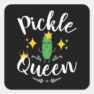 Pickle Queen Women Pickles Lover Quadratischer Aufkleber