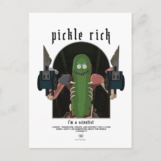 Pickle Rick - Ich bin ein Wissenschaftlicher Zitat Postkarte (Vorderseite)