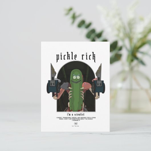Pickle Rick - Ich bin ein Wissenschaftlicher Zitat Postkarte (Stehend Vorderseite)