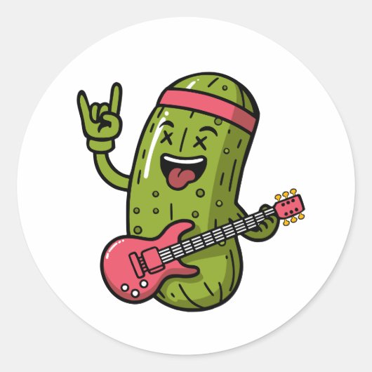 Pickle Rockstar Runder Aufkleber (Vorderseite)