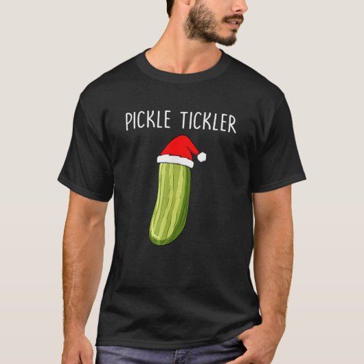 Pickle Tickler Santa Hat Couple Matching Christmas T-Shirt (Vorderseite)