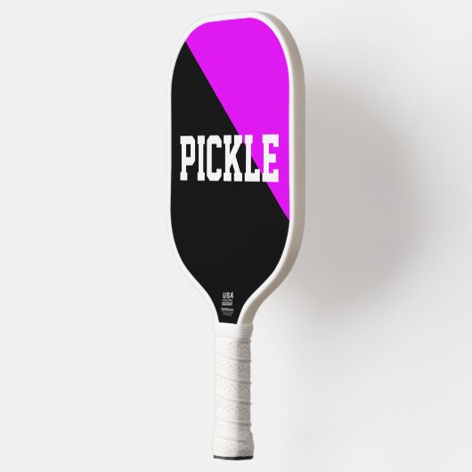 PICKLE Tropisch Pink Schwarzer Farbblock Pickleball Schläger (Links)