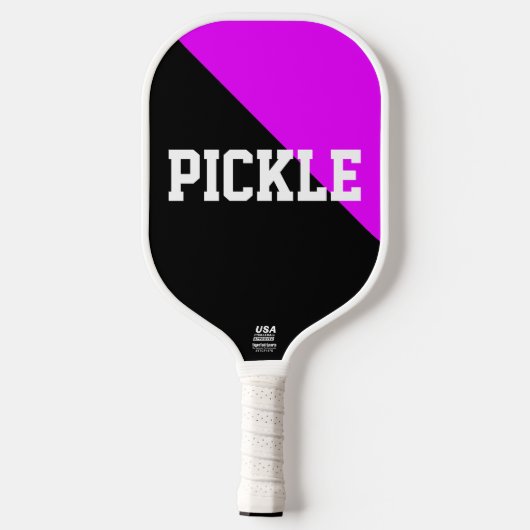 PICKLE Tropisch Pink Schwarzer Farbblock Pickleball Schläger (Rückseite)