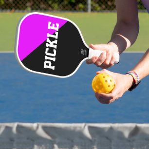 PICKLE Tropisch Pink Schwarzer Farbblock Pickleball Schläger