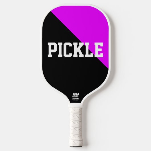 PICKLE Tropisch Pink Schwarzer Farbblock Pickleball Schläger (Vorderseite)