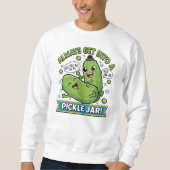 Pickle Trouble Tee – Cartoon Pun (Vorderseite)