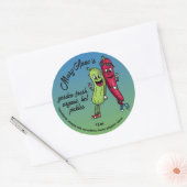 Pickle und Pfefferpals Funny Cartoon Pickles Label Runder Aufkleber (Umschlag)