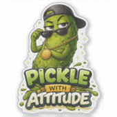 Pickle With Attitude Custom-Cut Vinyl Sticker (Vorderseite)