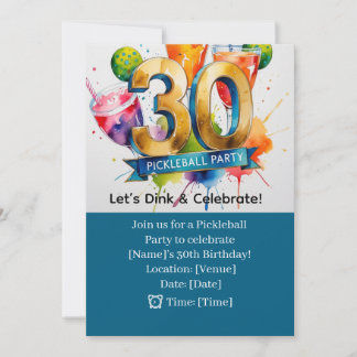 Pickleball 30. Geburtstag Party Einladung