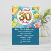 Pickleball 30. Geburtstag Party Einladung (Stehend Vorderseite)