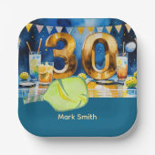Pickleball 30. Geburtstag Party Pappteller (Vorderseite)