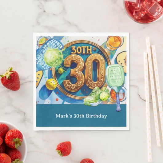 Pickleball 30. Geburtstag Party Serviette (Beispiel)