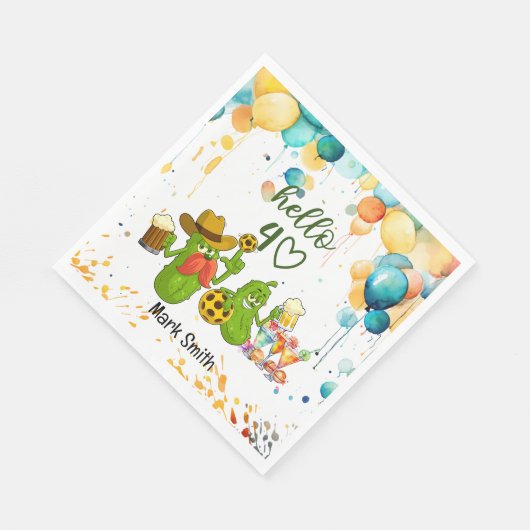 Pickleball 40. Geburtstag Serviette (Ecke)