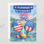 PICKLEBALL 4th of July Pickleball Party Invitation Einladung (Vorne/Hinten)
