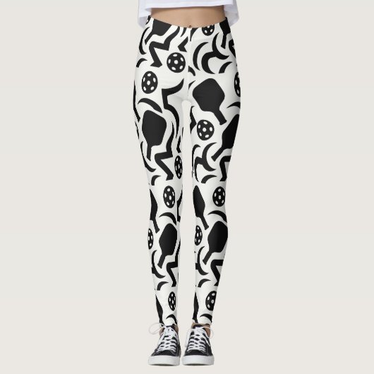 Pickleball Abstrakt Paddle Court Leggings (Vorderseite)