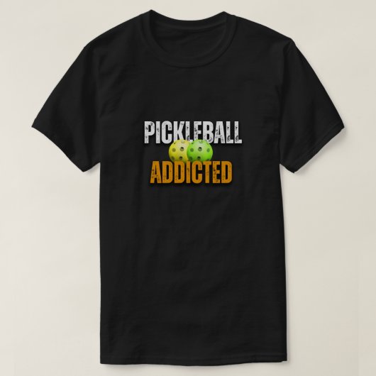 Pickleball Addicdicdicted, pickleball T-Shirt (Design vorne)