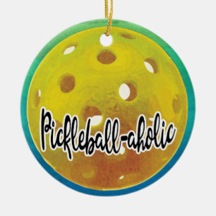 Pickleball-aholic Keramik Ornament