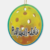 Pickleball-aholic Keramik Ornament (Links)