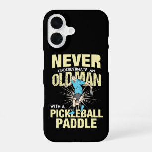 Pickleball - Alter Mann mit einem Pickleball-Schlä iPhone 16 Hülle