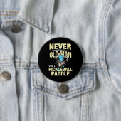 Pickleball - Alter Mann mit Pickleball-Paddel Button (Beispiel)