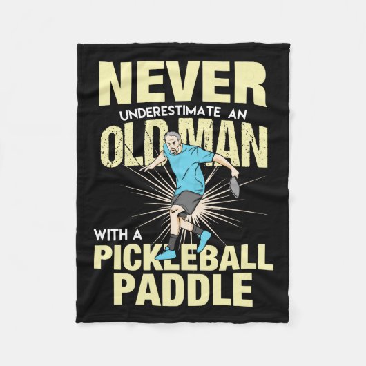 Pickleball - Alter Mann mit Pickleball-Paddel Fleecedecke (Vorderseite)