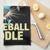 Pickleball - Alter Mann mit Pickleball-Paddel Geschirrtuch (Viertel Falte)