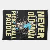 Pickleball - Alter Mann mit Pickleball-Paddel Geschirrtuch (Horizontal)