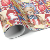 Pickleball American Design für den 4. Juli Geschenkpapier (Rolleneckpunkt)